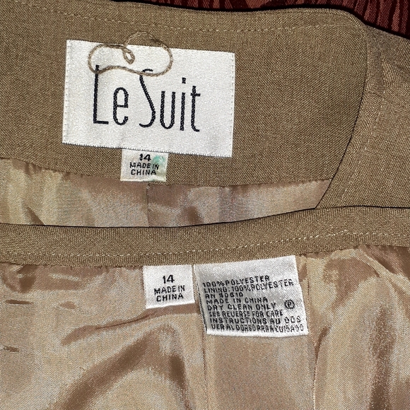 LE SUIT 2 Piece Skirt Suit Women’s Size 14 Brown - Picture 6 of 13